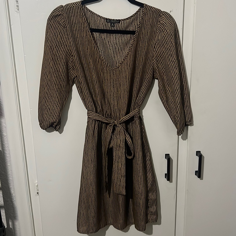 Brown Print Dress